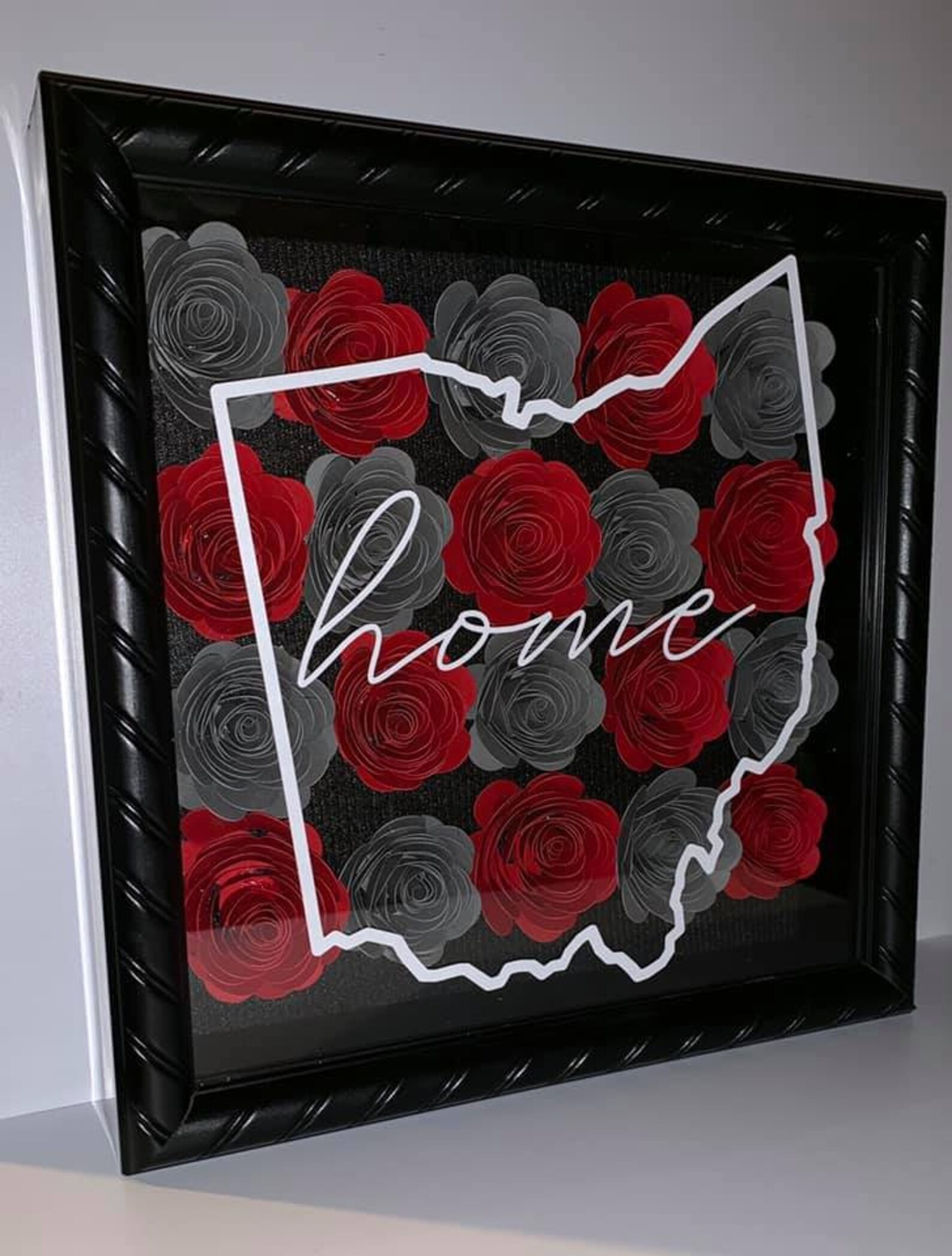 Ohio home Shadow Box Ohio State Buckeye State Etsy
