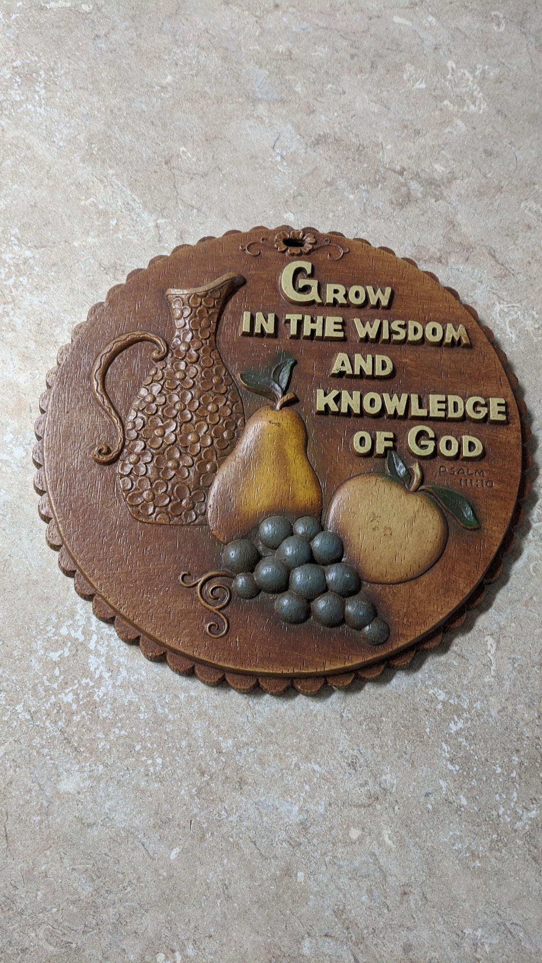 Vintage Religious Wall Plaque grow in the Wisdom and Etsy