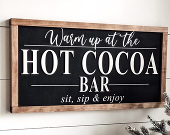 3D Christmas Sign | HOT COCOA BAR Sign | Farmhouse Decor | Winter Decor | Christmas Decor | Size 10 x 20 | Ships Free