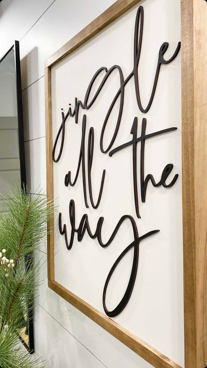 Jingle All The Way | Christmas Music | Jingle Bells Sign | Christmas Sign | Farmhouse Christmas | Ships Free image 2