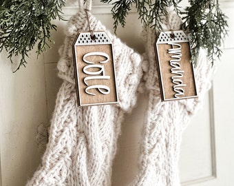 Personalized Wood Stocking Name Tags / Free Shipping