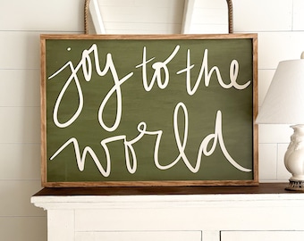 Joy To The World Wood Sign, Christmas Decor Wall Art
