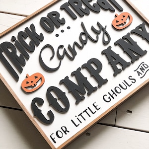 3D Halloween Sign | Trick or Treat | Candy Co | Rustic | Farmhouse Display