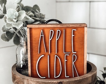 3D Fall Sign | APPLE CIDER Sign | Farmhouse Decor | Autumn Decor | Fall Decor | SIZE 5 in
