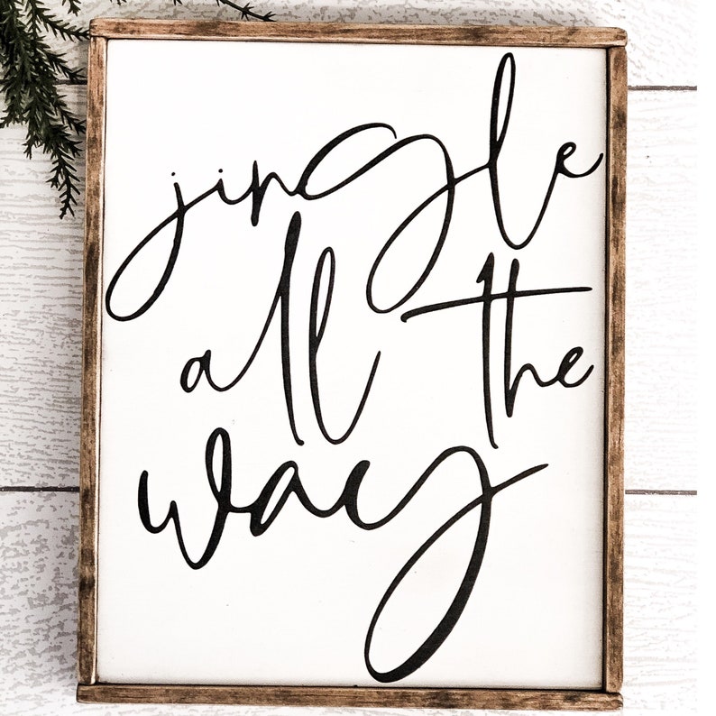 Jingle All The Way | Christmas Music | Jingle Bells Sign | Christmas Sign | Farmhouse Christmas | Ships Free image 3