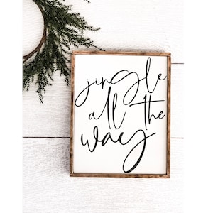 Jingle All The Way | Christmas Music | Jingle Bells Sign | Christmas Sign | Farmhouse Christmas | Ships Free image 1