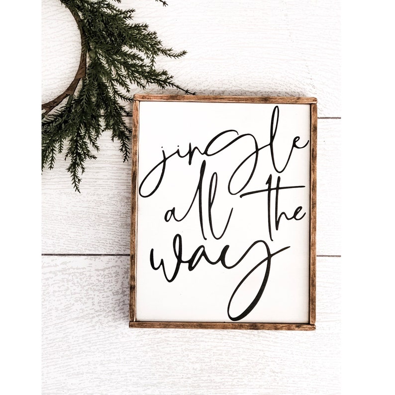 Jingle All The Way | Christmas Music | Jingle Bells Sign | Christmas Sign | Farmhouse Christmas | Ships Free image 1