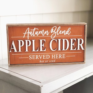 3D Apple Cider Sign: Farmhouse Autumn Decor (5x10)