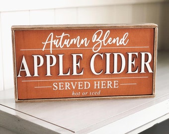 3D Apple Cider Sign: Farmhouse Autumn Decor (5x10)
