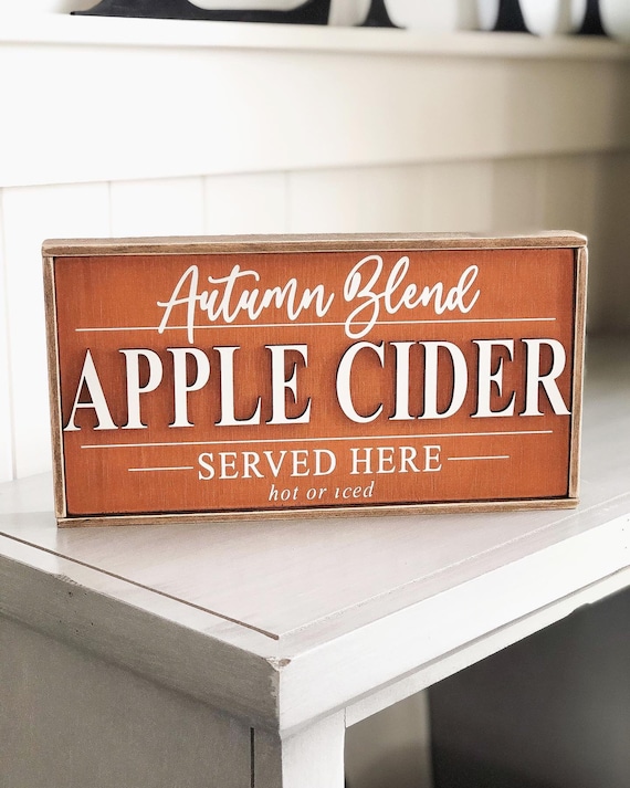3D Apple Cider Sign: Farmhouse Autumn Decor (5x10)