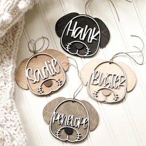 Personalized Wood DOG Ornament, Personalized Pet Gift, Free Shipping