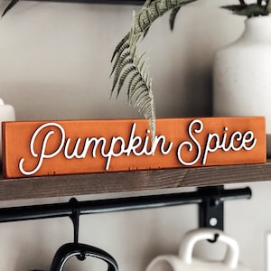 Mini Wood 3D Sign | PUMPKIN SPICE Sign | Autumn Tiered Tray Decor | Farmhouse | Size 2”x11”
