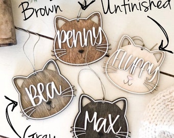 Personalized Cat Ornament | Custom Cat Ornament | Personalized Pet Ornament | Cat Christmas Ornament| Cat Gift | Free Shipping | 4.5 inches