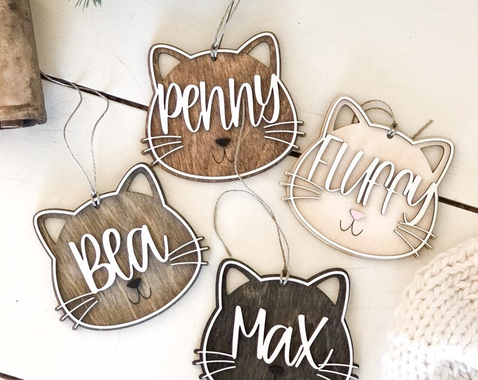 Personalized Cat Ornament Custom Cat Ornament Personalized Pet Ornament Cat Christmas Ornament