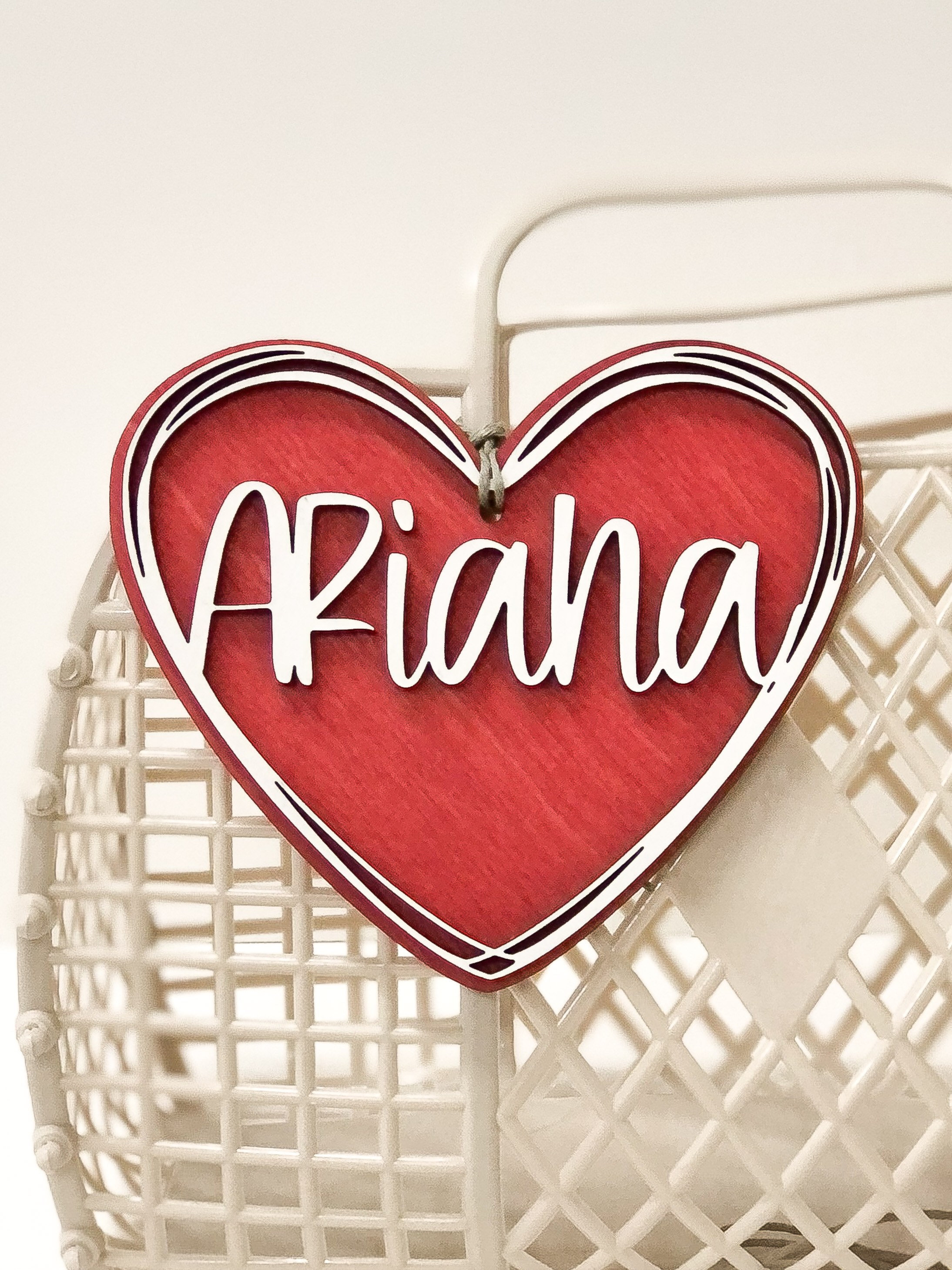 Personalized Valentines Tags Heart Tags Wood Name Free 