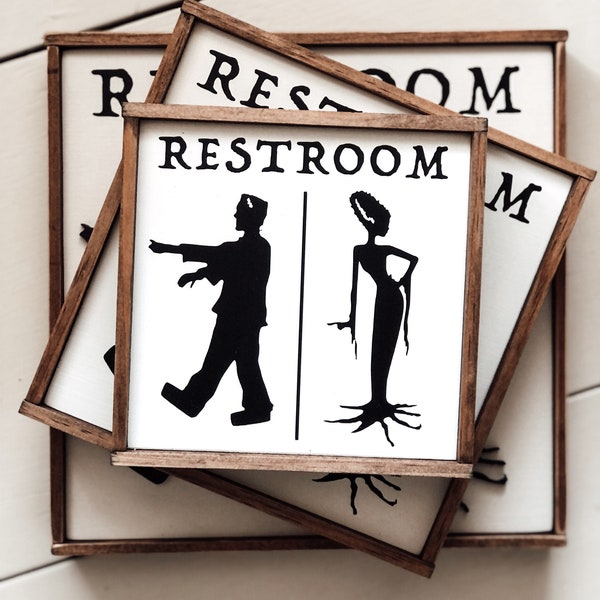 Halloween Decor | Restroom Sign | Horror | Frankenstein Restroom | Frankenstein Sign | Halloween Sign | MULTIPLE SIZES