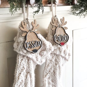 Personalized Wood REINDEER Ornament   Free Shipping