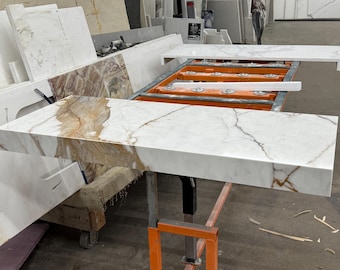 Custom Floating Bathroom Shelf, Modern Bathroom Vanity Shelf, Wall Mounted White Marble Shelf, Stone Hanging Decorative Shelves under Vanity