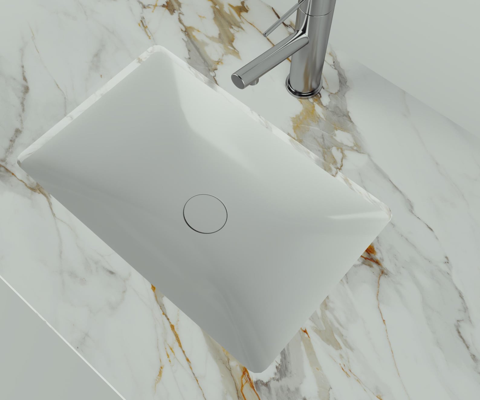 42 Inch Modern Bathroom Vanity Top, Marble Vanity Top for Cabinet, Vanity Countertop Over the ...