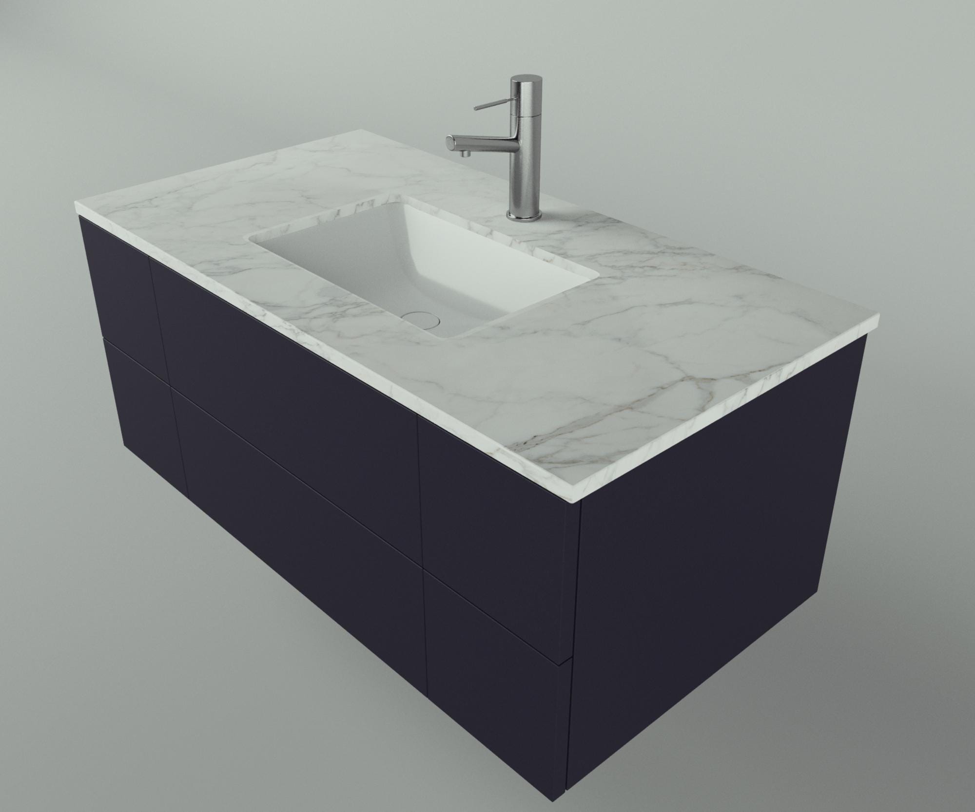 42 Inch Modern Bathroom Vanity Top, Marble Vanity Top for Cabinet, Vanity Countertop Over the ...
