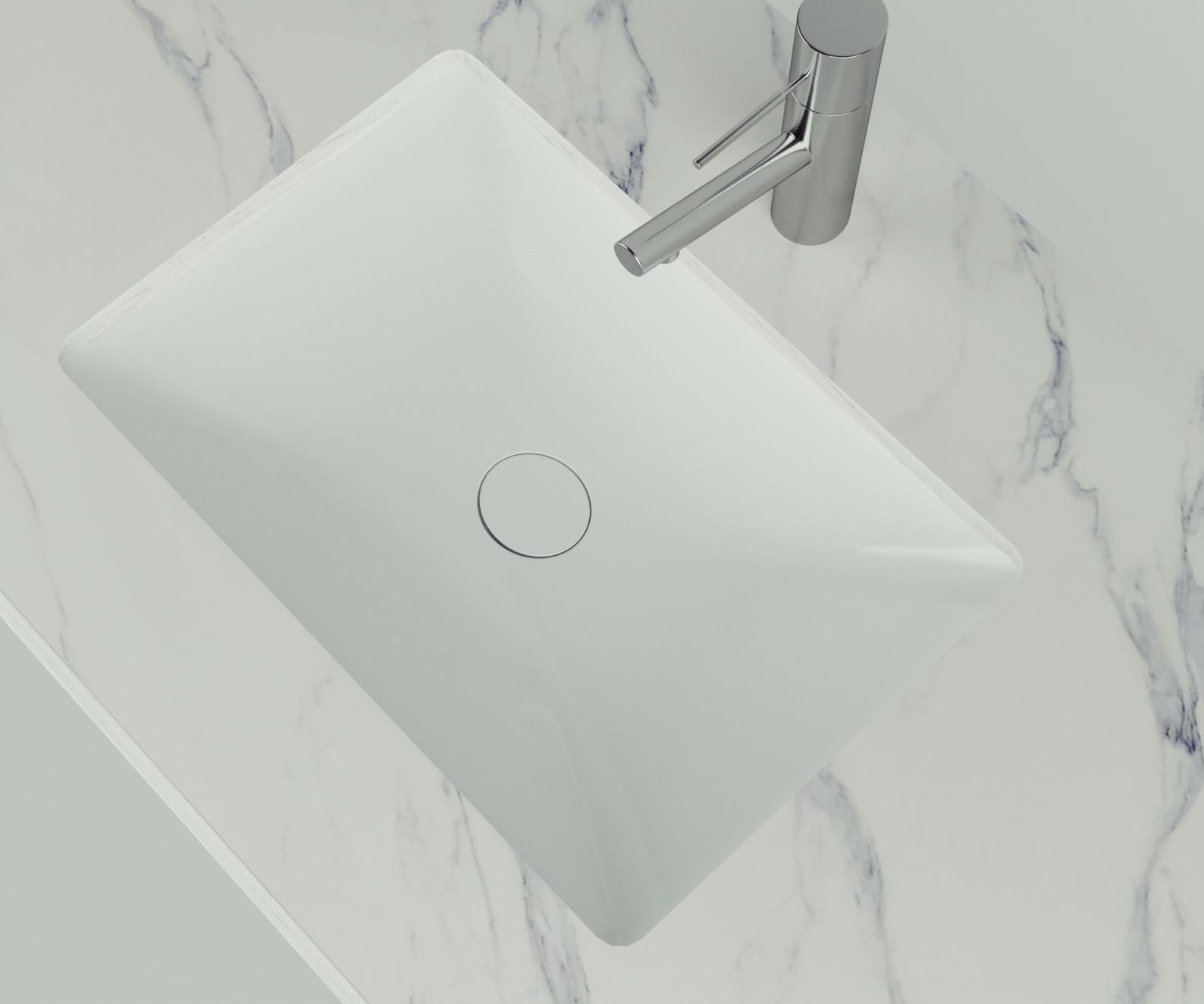 42 Inch Modern Bathroom Vanity Top, Marble Vanity Top for Cabinet, Vanity Countertop Over the ...