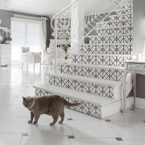Peel and stick stair riser stickers, 10 strips, geometric pattern, stair riser decals, sticker set, peel & stick stair riser, deco strips
