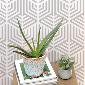 Carta da parati geometrica con motivo grigio, carta da parati stacca e incolla, carta da parati in bianco e nero, carta da parati rimovibile, decorazioni per la casa