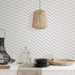 Gray chevron wallpaper, self adhesive wallpaper, geometric pattern in scandinavian style, peel and stick wall mural, temporary wallpaper