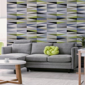 Colorful diamonds wallpaper, removable wallpaper, geometric pattern, self adhesive wallpaper, peel and stick wall mural, temporary wallpaper