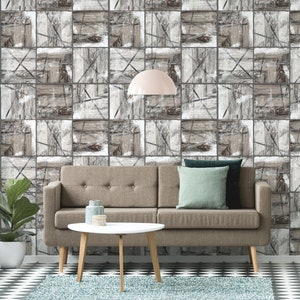 Wooden Tiles Wallpaper Self Adhesive Wall Mural Rustic Wood - Etsy