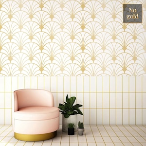 Geometric art deco pattern on white background wallpaper, peel and stick, bright abstract wallpaper, wallpaper roll, wall decor