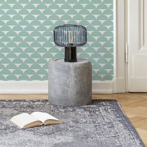 Geometric vintage wallpaper, peel and stick wall mural with abstract pattern, removable wall mural, temporary wallpaper, home decor
