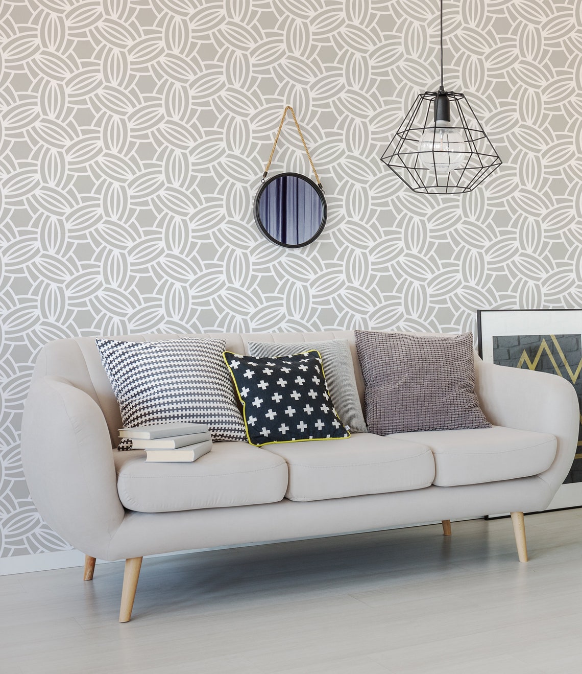 Scandinavian Style Wallpaper, Removable Wall Mural, Geometric Braided ...