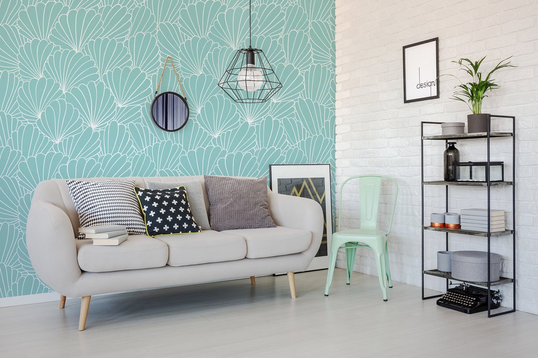 Abstract Shells Wallpaper Self Adhesive Wallpaper Hand Drawn - Etsy