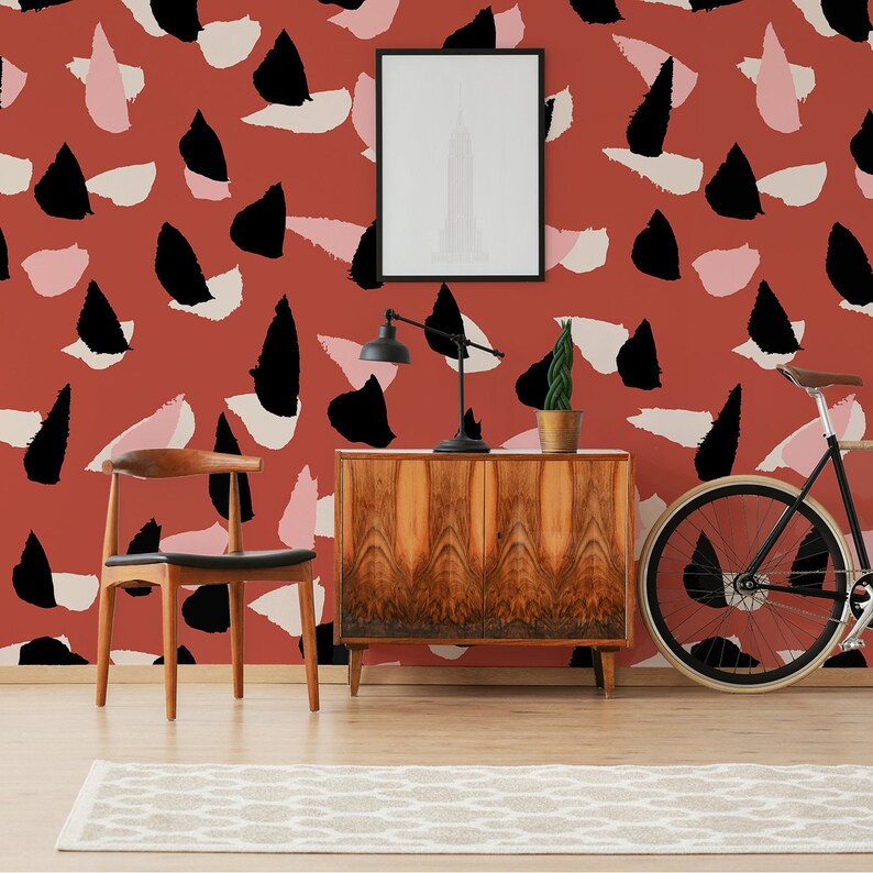 Abstract Spots Wallpaper, Self Adhesive Wallpaper, Abstract Hand Drawn ...