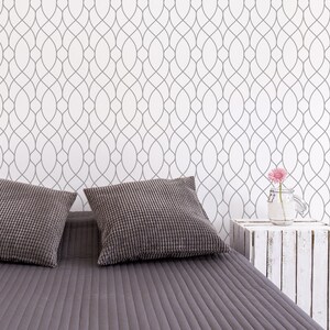 Abstract wallpaper with gray pattern, peel and stick minimalistic wallpaper, removable wallpaper, home decor
