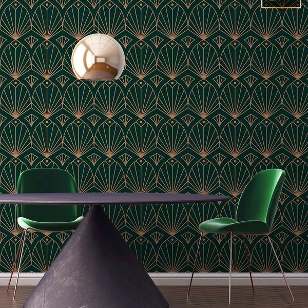 Green Geometric Wallpaper - Etsy