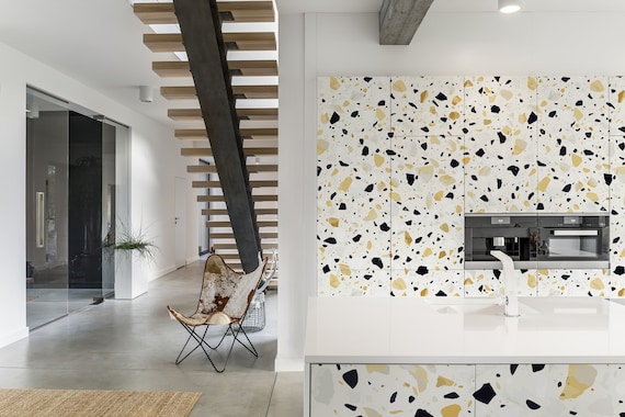 Terrazzo Flooring Wallpaper Self Adhesive Wallpaper Abstract Pattern Marble Texture Peel And Stick Wall Mural Temporary Wallpaper