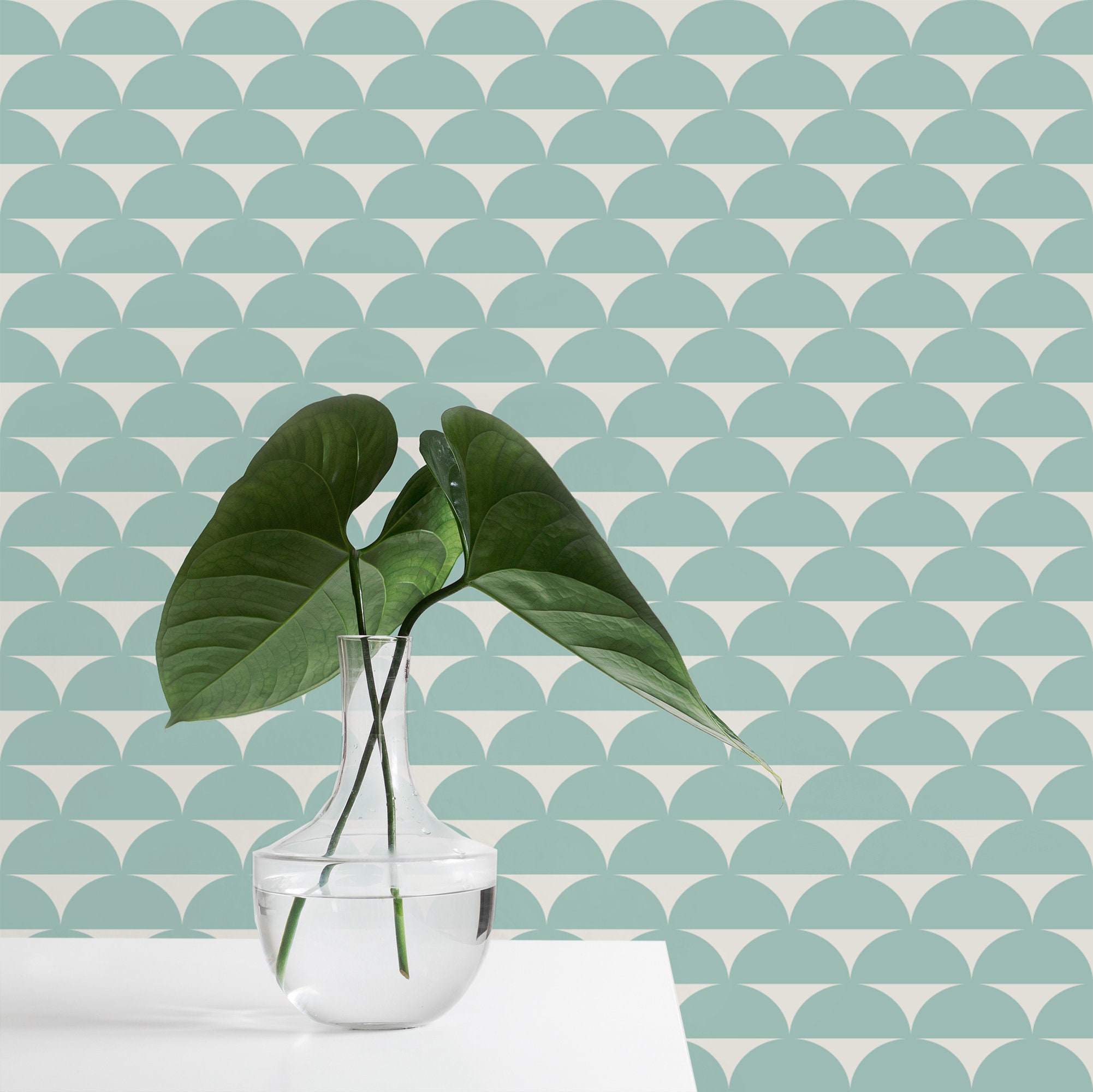 Geometric Vintage Wallpaper Peel and Stick Wall Mural With | Etsy