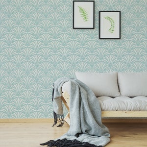 Abstract Shells Wallpaper, Self Adhesive Wallpaper, Hand Drawn Artistic ...