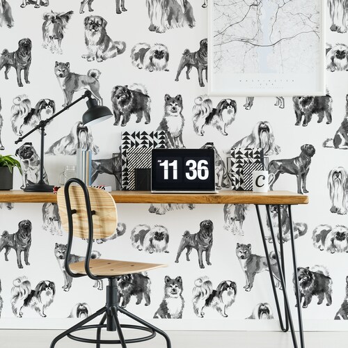 Dog Mix Wallpaper Peel and Stick Wall Mural Removable Animal - Etsy