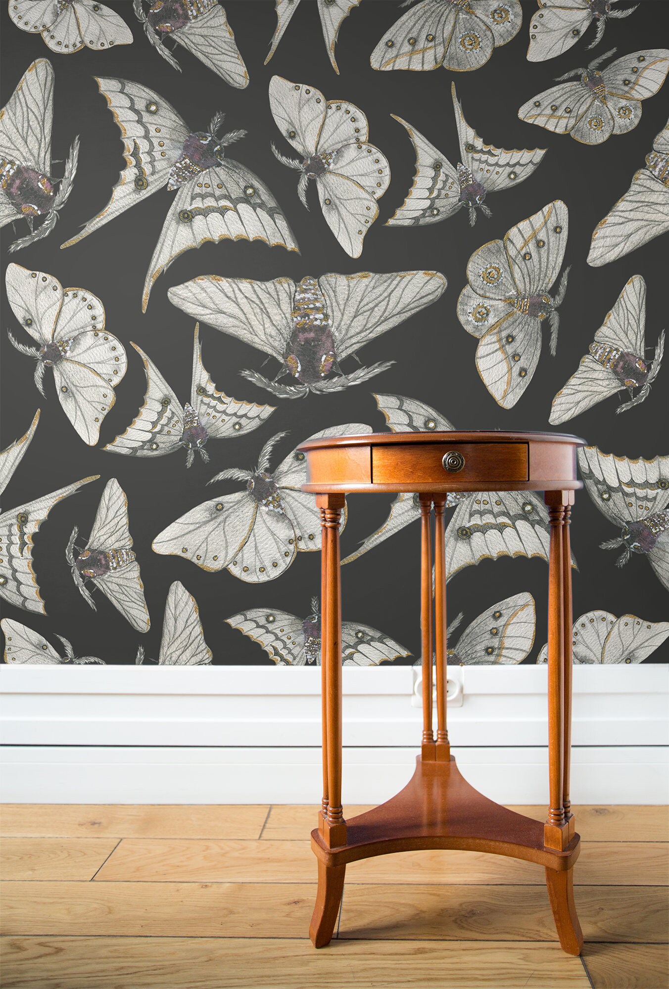 Watercolor Moths Wallpaper, Night Insects Wallpaper, Peel and Stick ...