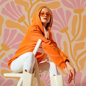 Florale Hippie-Tapete, Retro-70er-Jahre-Tapete, Mid-Century-Tapete, abziehen und aufkleben, Vinyl, Wanddekoration, abnehmbare oder traditionelle Tapete