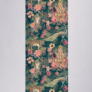 Indian jungle wallpaper, Ganesha, tiger & monkey, peel and stick removable wallpaper, self adhesive temporary wallpaper roll, wall decor image 6