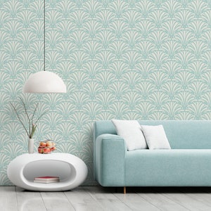 Abstract Shells Wallpaper, Self Adhesive Wallpaper, Hand Drawn Artistic ...