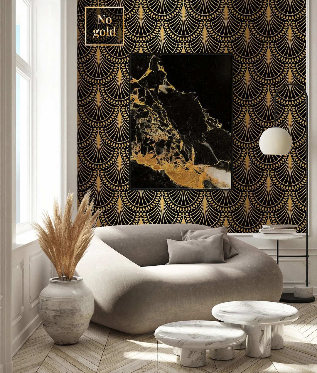Luxury Art Deco Wallpaper With Geometric Pattern, Peel and Stick ...