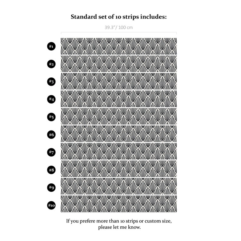 Black and White Stair Riser Decals 10 Stickers Set Geometric Etsy