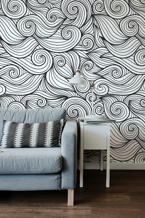 Self adhesive Wallpaper White Background Silvery Wave - Temu Finland