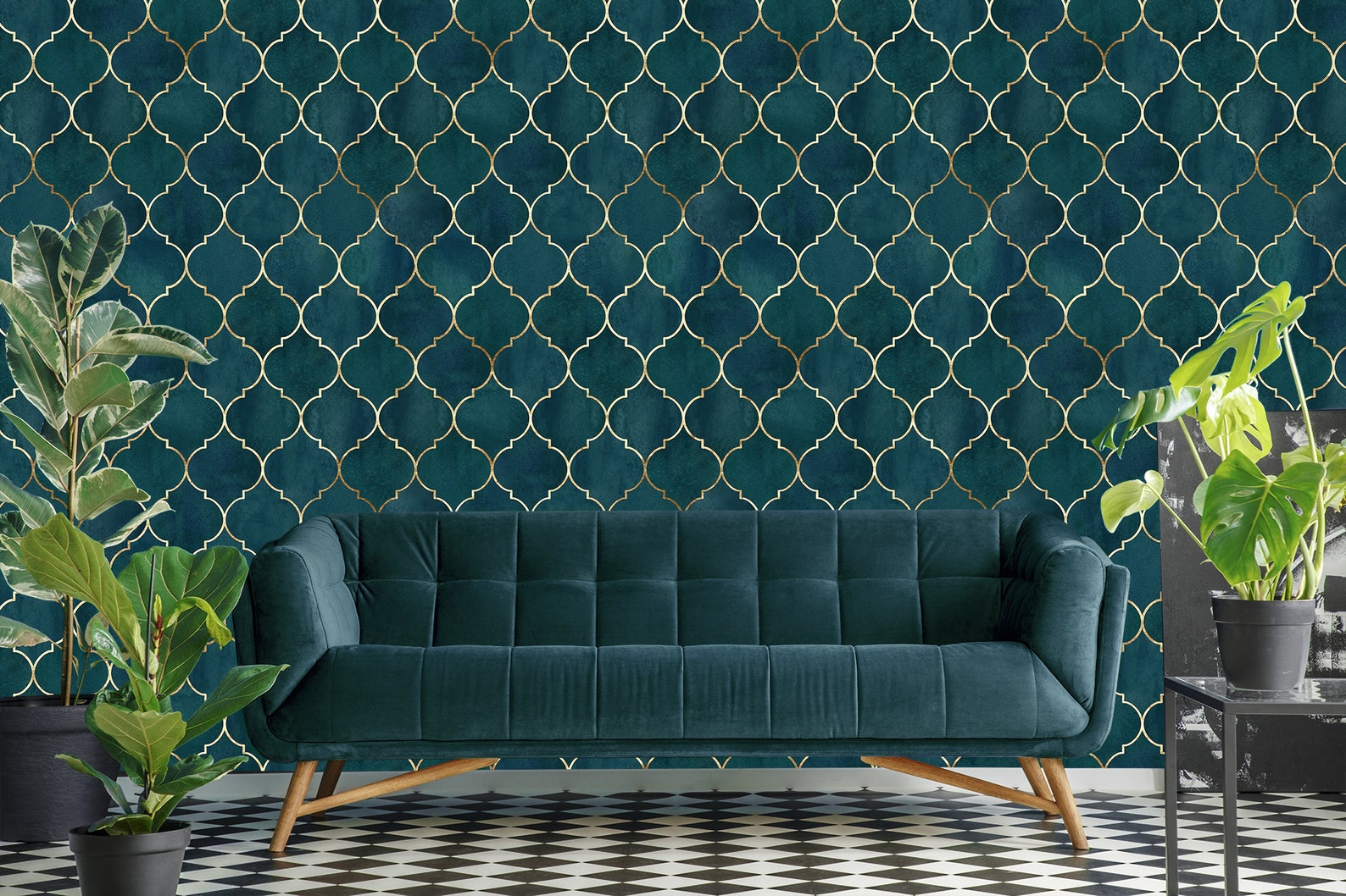Moroccan Wallpaper Peel and Stick Wall Mural Geometric - Etsy