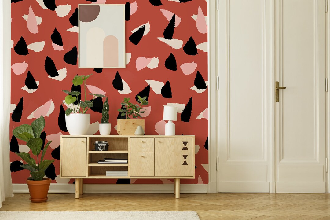 Abstract Spots Wallpaper, Self Adhesive Wallpaper, Abstract Hand Drawn ...